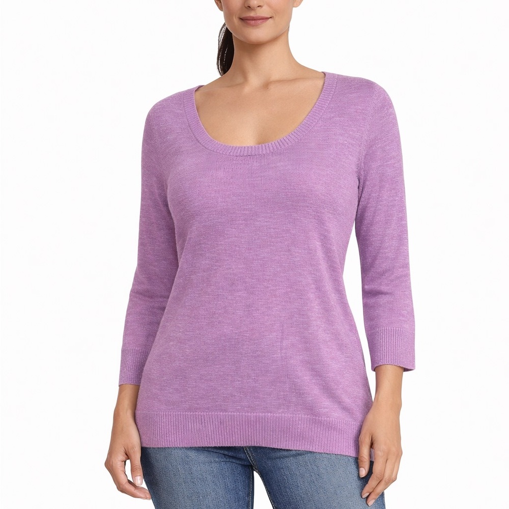 Eileen Fisher Linen Blend Size Small Lilac Women's Sweatshirt